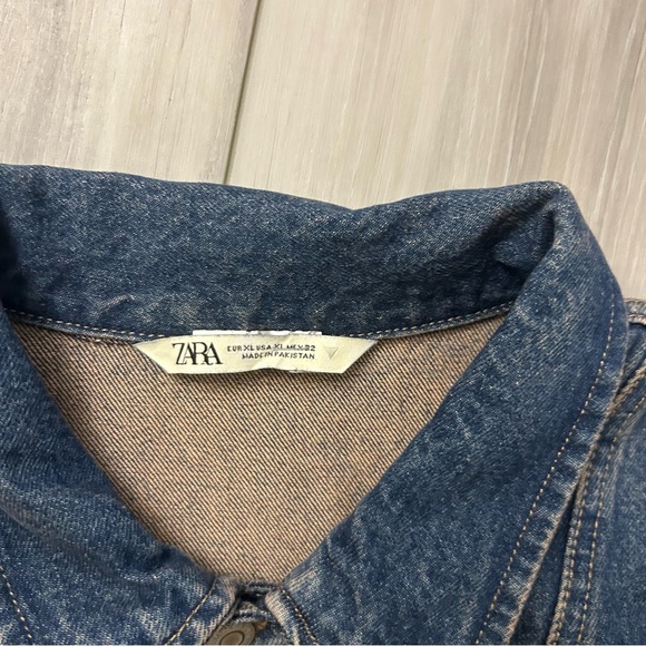 Zara Denim TRF Dress Size XL Blue EUC - Picture 8 of 11